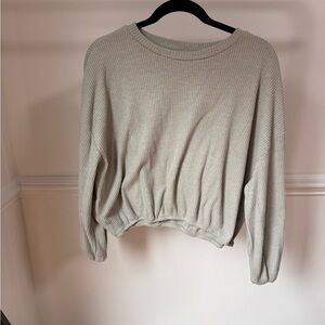 Wishlist Taupe Ribbed Knit Top
